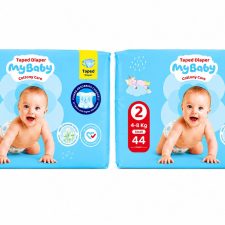 پوشک مای بیبی چسبی سایز 2 کانال دار (44 عددی) My baby بسته 2 عددی