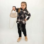 پیراهن پشمی بچگانه اسپرت مدل چهارخانه رنگ صورتی سبز(5-11سال) - تصویر 5