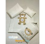سرویس خواب 4 تیکه مخمل طرح خرس برجسته - تصویر 4