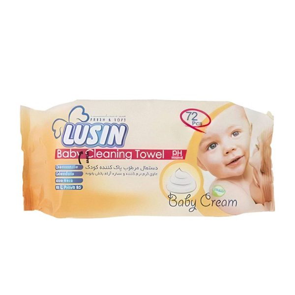 دستمال مرطوب کننده لوسین کودک مدل Creamy بسته 72 عددی