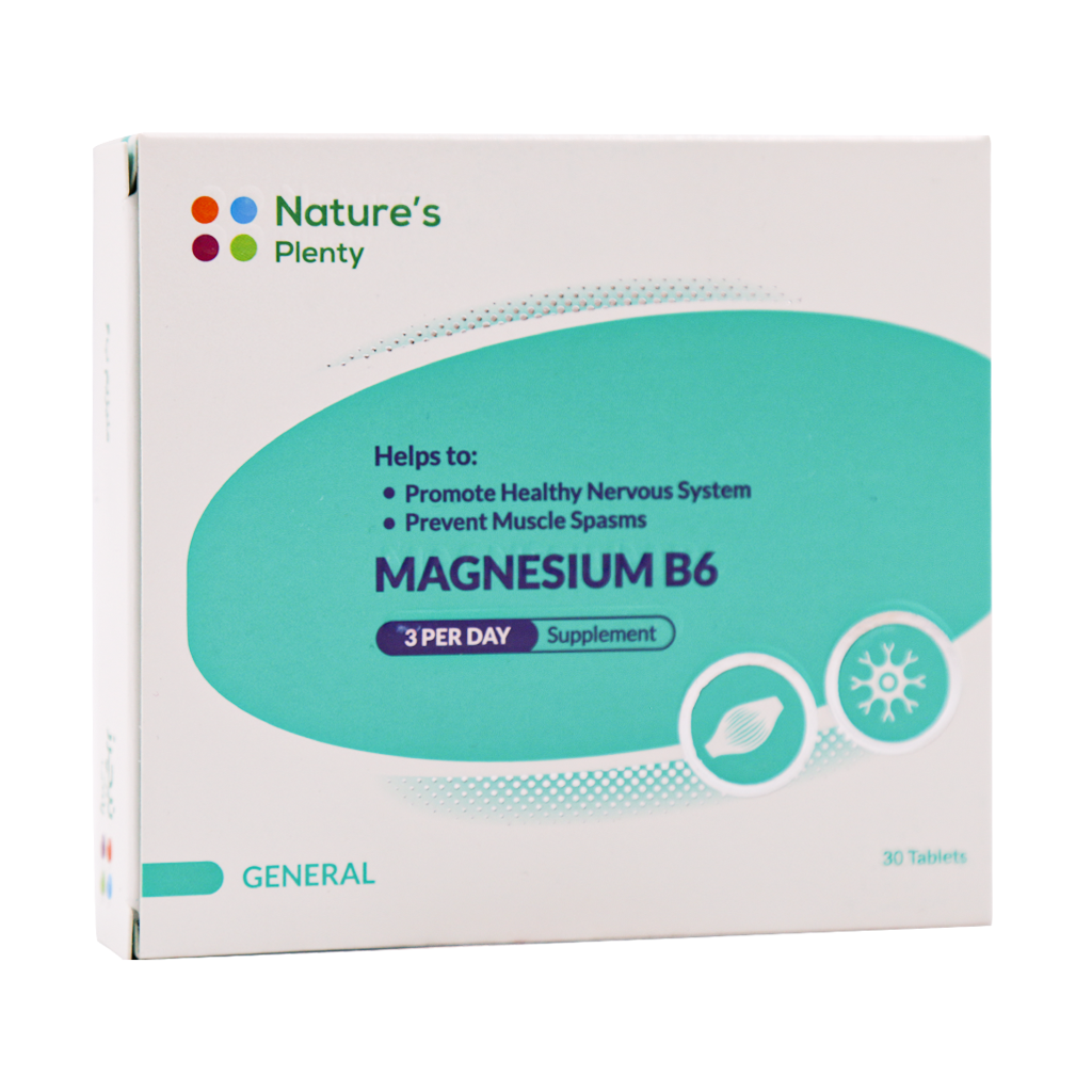 Natures-Plenty-Magnesium-B6-30-Tablets.webp قرص منیزیم B6 نیچرز پلنتی (30 عدد) - تصویر 1
