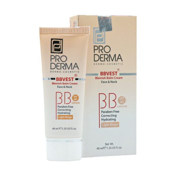 بی بی کرم SPF40 پرودرما مناسب پوست چرب و جوشدار بژ طبیعی (40 میل)