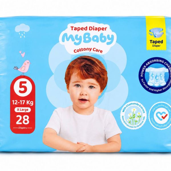 پوشک مای بیبی چسبی سایز 5 کانال دار(28 عددی) My baby
