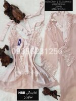 لباس خواب ساتن حریر دو تیکه NBB کد: 3820 - تصویر 2