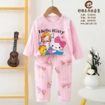 بلوز شلوار راحتی بچگانه طرح Hello kitty (مناسب 1 تا 9 سال)