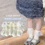 جوراب بچگانه دخترانه نیم ساق طرح Little Queen (مناسب 6 تا 8 سال) - تصویر 3