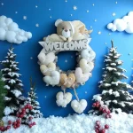 آویز تزئینی اتاق کودک طرح خرس نانان مدل Welcome کد W/Crm - تصویر 4